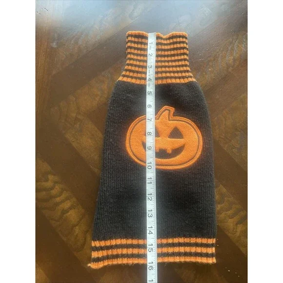 SD Dog Halloween Pumpkin Sweater Black And Orange - Picture 4 of 6
